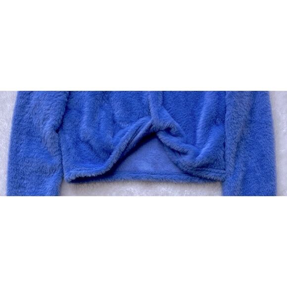 NWT Zara Blue Cut Out Twist Front Soft Fuzzy Crop Top Sweater, Size XS - Picture 14 of 16
